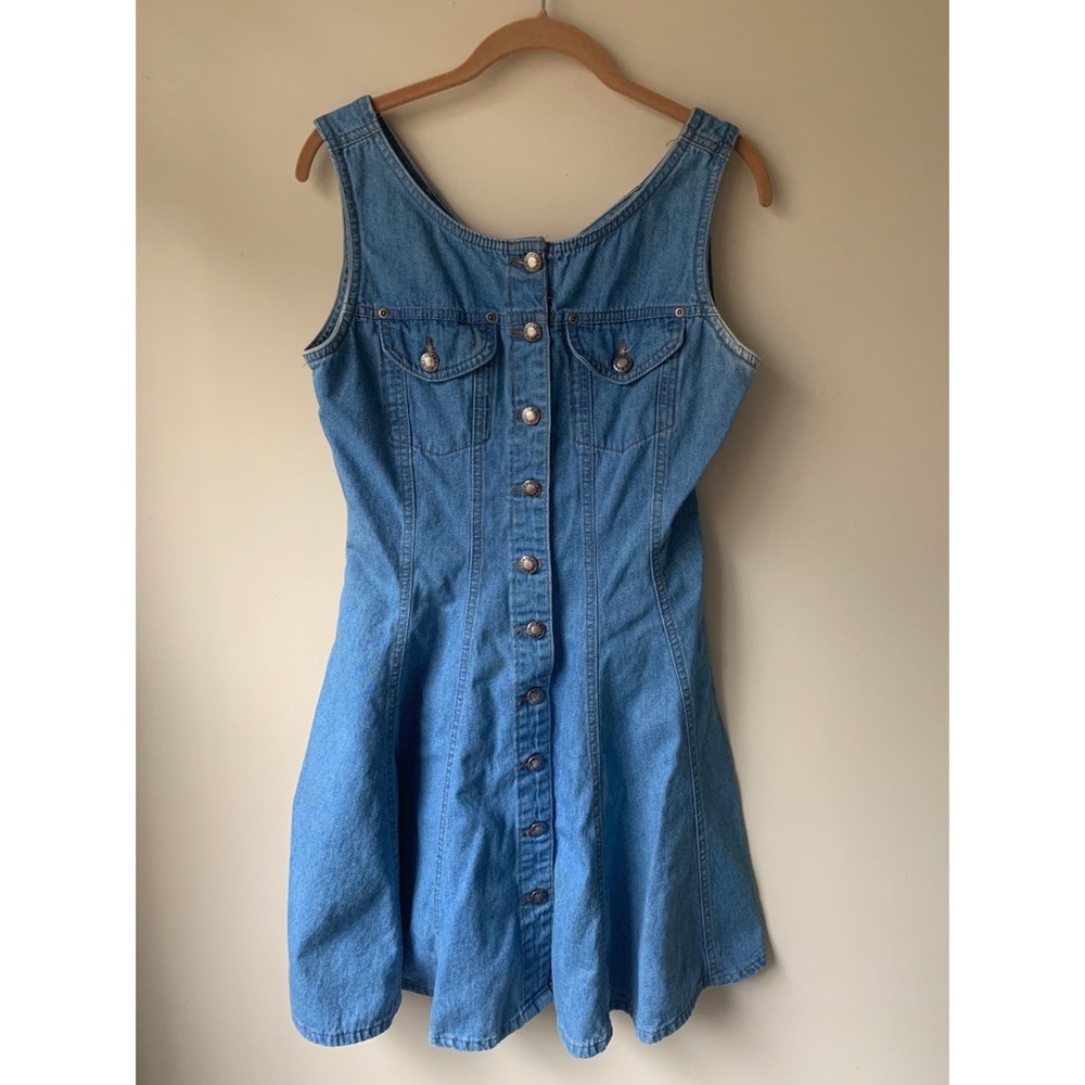 nuovo vintage 90s denim jumper dress